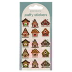 Puffystickers som går i julens färger och tecken – 15 st. pepparkakshus
