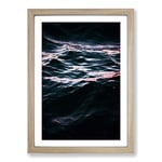 Big Box Art Light Reflecting Upon The Ocean in Abstract Framed Wall Art Picture Print Ready to Hang, Oak A2 (62 x 45 cm)