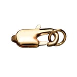 Smyckeslås karbin med ringögla – 14 mm, guldfärgade, 5 st. lås med ringöglor