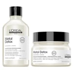 L’Oréal Professionnel, Routine Anti-Casse pour Cheveux Abîmés & Cassants, Colorés ou Naturels, Détoxifie, Hydrate & Protège la Fibre, Couleur Longue Durée, Métal Detox, Série Expert