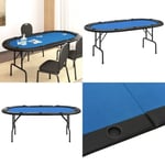 Pokerbord för 10 spelare hopfällbart 208x106x3 cm blå - Pokerbord - Poker Bord - Home & Living