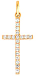 Lykka Crosses tunna kors hänge i guld med zirkonia stenar 10,64 x 21,62 mm