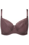 Ulla Popken Femme Grandes Tailles Soutien-Gorge à Armatures, Motif Jacquard, Dentelle et Pompon. Bonnet C-F. Terre 95C 820379345-95C