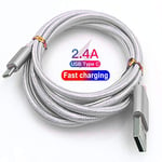 USB C Cable, [1-Pack/1M] Type C Charging Cable - Nylon double Braided USB C Sync High Speed Charging for Nokia 8.3 5G/Nokia 5.3/Nokia 7.2/Nokia 6.2/Nokia 8.1/Nokia 5.1 6.1 Plus/Nokia 7.1 (1M, SILVER)
