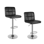 Bar Stools Set of 2 PU Leather Swivel Height Adjustable Bar Chairs With Backrest For Breakfast Bar, Counter, Kitchen and Home