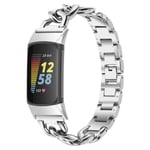 Fitbit Charge 5 klockarmband i rostfritt stål av hög kvalitet - Silver Silvergrå