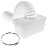 SPARES2GO Condenser Vent Box & Hose Kit with Screw Clip for Logik Vented Tumble Dryer (4" / 100mm Diameter)