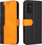 Housse Pour Telephone Samsung Galaxy A13 4g Etui, Pu/Tpu Rétro Retourner Cuir Coque Magnétique Anti Chute Portefeuille Protection Case Cover, Orange