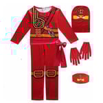 Barn Anime Phantom Cosplay Kostym Huvkläder Ninja Super Blue 130cm Red 110cm