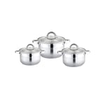 Platinum kokkärl PL-10012: 6 delar S/S kokgrytor -16/18/20cm