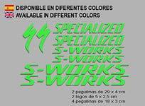 Ecoshirt 41-U0GV-UCES Stickers Sworks S-Works Bike F124 Stickers Aufkleber Decals Autocollants Adesivi, Green