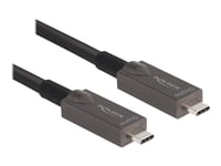 Delock - Usb-Kabel - 24 Pin Usb-C (Hane) Till 24 Pin Usb-C (Hane) - Usb 3.2 Gen 2 / Displayport 1.4 - 20 V - 3 A - 8 M - Active Optical Cable (Aoc), Usb Power Delivery (60W), 4K144 Hz (3840 X 2160) Stöd - Svart