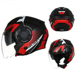 Massage-AED Casque De Moto Cross Homme,Casque De Moto Modulable Integral Casque Double Visière Urban Scooter Chopper Cruiser Femme Homme Homologué ECE 22.05