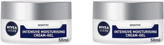 NIVEA MEN Sensitive Intensive Cream-Gel (50ML), Face Care Moisturiser with Chamo