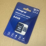 INTEGRAL Memory Card V30 10 micro SD,  64 GB Nextbase Dashcam 4K 50mb/s - UK