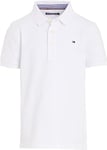 Tommy Hilfiger Boys Short-Sleeve Polo Shirt Organic Cotton, White (Bright White), 14 Years