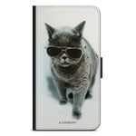 iPhone 12 Mini Plånboksfodral - Katt Glasögon