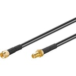 Antennkabel - RP-SMA hane till RP-SMA hona - 5m - Svart