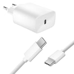 Samsung Tablet USB-C PD Hurtigoplader 20W med USB-C til USB-C-kabel, 1m