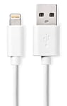 Nedis USB lightning kabel - MFi Apple godkendt - Hvid - 2 m