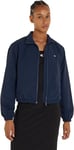 Tommy Jeans Women Jacket Windbreaker for Transition Weather, Blue (Dark Night Navy), S
