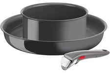 Tefal Ingenio L98298 Multi Couvercle Inox 20-28cm Idéal pour Égoutter  Compatible avec les casseroles et poêles Ingenio Passe au lave-vaisselle  Acier inoxydable/Noir : : Cuisine et Maison