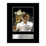 Roger Federer Signed Mounted Photo Display Wimbledon Champion Autographed Gift Picture Print