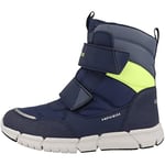 Geox Boy's J Flexyper Boy Abx Ankle Boots, Navy Fluo Yellow, 4 UK Child