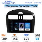 LHWSN Stereo GPS Navigation Bluetooth Car Stereo For Nissan Tiida 9" Touch Screen MP5 Player FM Radio iOS Android Mirror Link AUX AM RDS SD Port Steering Wheel Control,4G Wifi 2G 32G