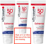3 x Ultrasun Extreme SPF50+ Sun Protection 3 Pack of 25ml