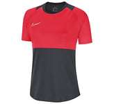 Nike Women's Academy Pro Top Women's T-Shirt, Womens, T-Shirt, BV6940, Red - Grey, XS
