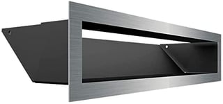 Grille de ventilation KRATKI AIR | Grille d'air chaud 9 x 40 cm | Sol | Grille d'extraction pour ventilation de cheminée | Prise d'air à un angle de 45 degrés | résistant à la surchauffe