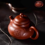 YUXINXIN Ore Purple teapot Dahongpao Hand-Engraved Shower Receiving Iron Kettle Pot Days (Color : Carved Lotus)
