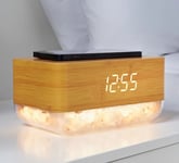New Bamboo Sunrise Alarm Clock with Wireless Charging - New Fast & Free Shipping