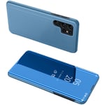 Coque pour Samsung S24+ avec rabat Clear View Case, bleu