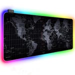 EXCOVIP Extended RGB Mouse Pad Mat, Large Office Table Desk Mat Gaming Lighting Led Mousepad for PC Computer MacBook Keyboard Waterproof Anti-Slip - 31.5” x 11.8” (RGB World)