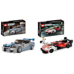 LEGO 76917 Speed Champions Nissan Skyline GT-R (R34) 2 Fast 2 Furious, Kit de Construction & 76916 Speed Champions Porsche 963: Maquette de Voiture de Course à Construire, pour Enfants