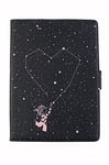 Étui Universel pour Tablette La Volatil de 10,2 "à 10,4" Pouces - Format Livre avec Dessin d'étoiles sur Un Fond Noir.