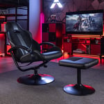 X Rocker Milano Rocking Chair with Footstool Recliner Gaming Armchair PU Leather