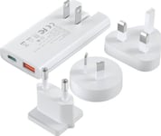 Choetech Mini Reseladdare Pd6011 Pd65w Gan Slim Usb-A+C (Vit)