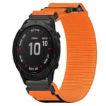 For Garmin Fenix 6X Sapphire 26mm Nylon Hook And Loop Fastener Watch Band(Orange)