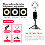 Moin 16CM/6 Inch LED Selfie Ring Light With Stand Studio Pography Po Ring Fill Light Tripod For Smartphone Makeup,50cm Tripod Set