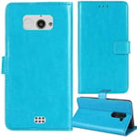 Lankashi Stand Premium Retro Business Flip Leather Case Protector Bumper For Doro 7010/7011 2.8" Protection Phone Cover Skin Folio Book Card Slot Wallet Magnetic（Blue）
