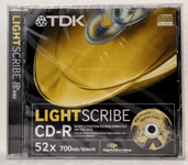TDK LightScribe CD-R80 CDR / 52x / 700MB / 80Minutes - New & Sealed