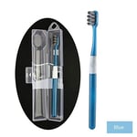 VCX Super Dense Bristles Toothbrush Ultrasoft Bamboo Charcoal Fiber Soft Oral Care for Sensitive Gums with Case (Color : Upgrade blue)