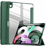 Amazon Brand - yeliot Case Compatible with iPad Air 5th Generation 2022/iPad Air 4th Generation 2020 Trifold Stand Protective Case with Pen Holder Car Sleep/Wake for iPad Air 10.9 Inches, Night Green