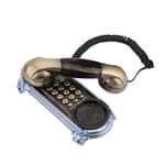 Yunir Vintage Telephone, Old Fashion Antique Wall Mounted Telephone Corded Landline Retro Telephone with Bottom Light for Home Hotel (Bronze)