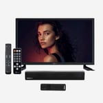 22 Tum 12v TV till husvagn Palco 22 LX1 HD-TV 12v Trådlös Soundbar Stereohögtalare paket