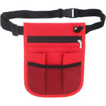 CSPARKV (Rouge) Sac de taille pour articles ménagers, petit sac à outils polyvalent 21x16,5 cm, sac de ceinture, organisateur d'outils