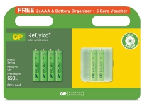 GP Batteries ReCyko Promo, 4+2 AAA battery, with free Battery Organizer (Rechargeable) /201199